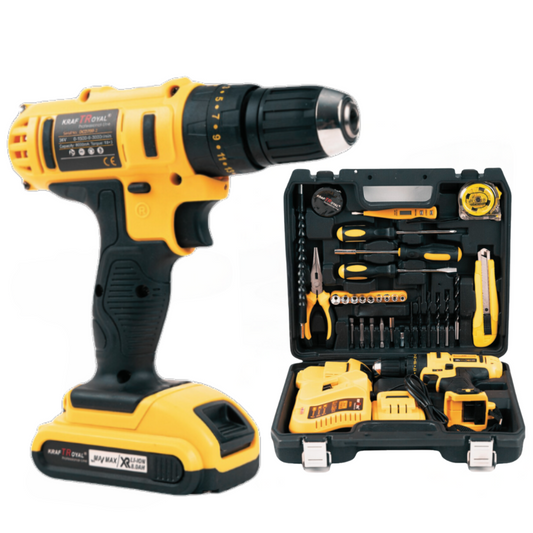 Trusa autofiletanta cu percutie, 24V 5Ah, set 30 piese, ideala pentru insurubare si gaurire in lemn, metal si zidarie