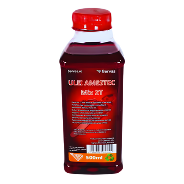 Ulei 2T Rosu BVS 500ml, Amestec Motoare 2 Timpi, Protectie Anti-Gripare