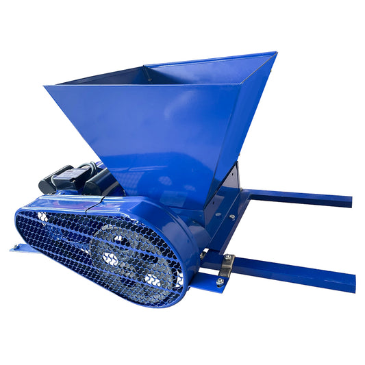 Zdrobitor electric pentru struguri MX700, 3Kw, 550Kg/Ora, Motor 230V, Cuva Metalica, Albastru